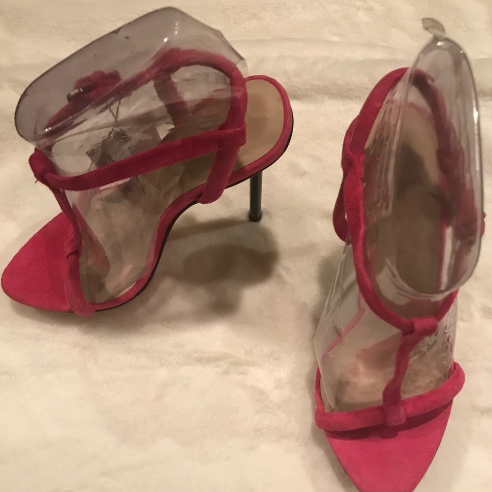 Zara Hot Pink T-Strap Sandals